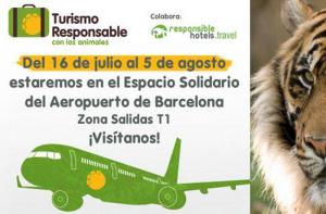FAADA lleva al aeropuerto de Barcelona su campaña de Turismo Responsable con los animales